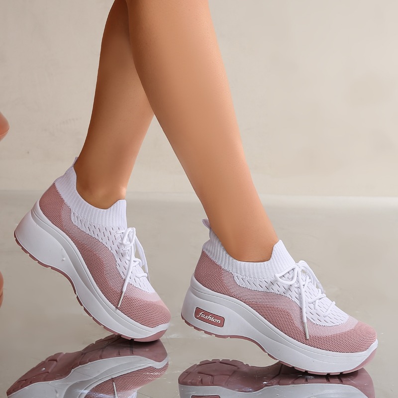 Woman Sports Height Increasing Platform Shoes Sneakers Women Shoes Breathable Mesh Sports for Ladies Chunky Shoes