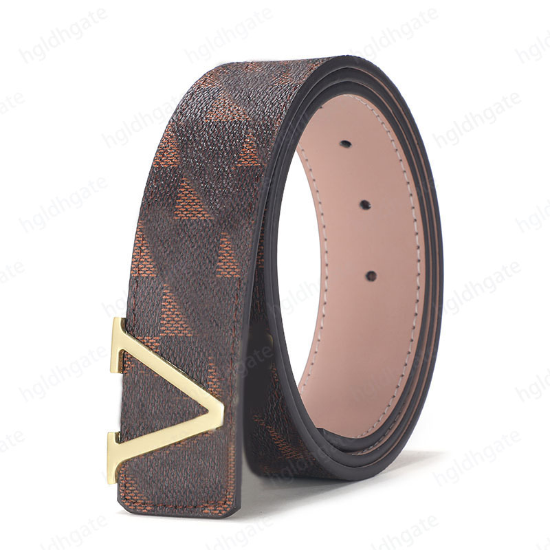 Fashion belts for men designer ceinture designer belt women leather trendy cintura plaid letter smooth buckle luxury mens belt brown black white waistband hg195