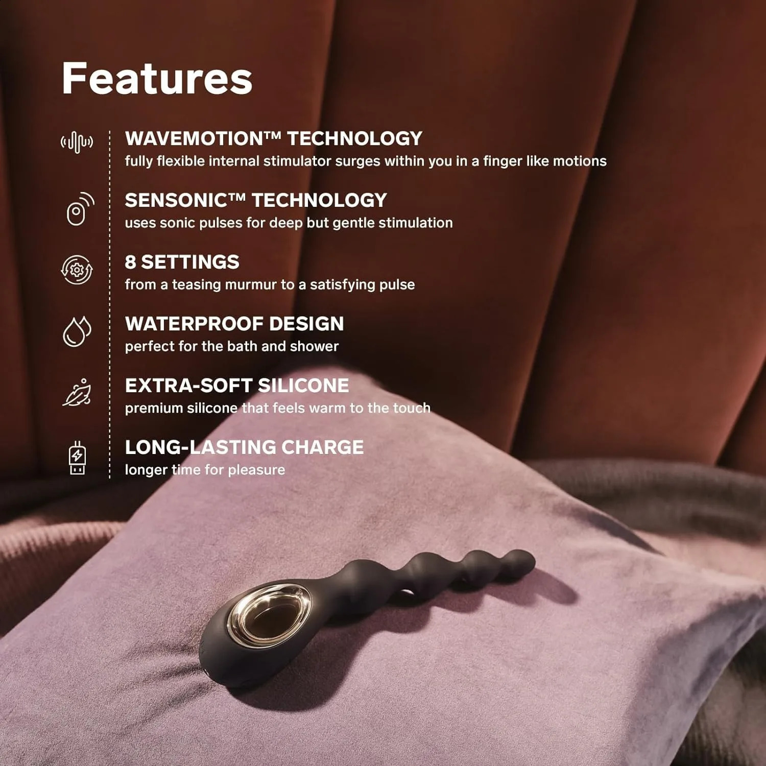 Soraya Beads Vibrating Anal Massager with BowMotion Technology and 8 Patterns Adult Toys 240711