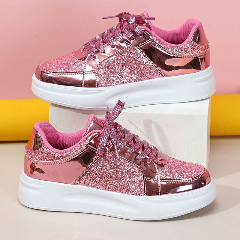 Top Quality Sneakers Skate Women Bg Loafers Platform Shiny Women's Casual Vulcanize Shoes Sequined Size 35-44