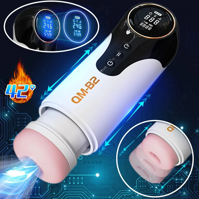 Aircraft Cup Electric Heated Super Suck Long Lasting Realistic Vagina Male Penis Head Masturbator Sex Toys For Men 240711