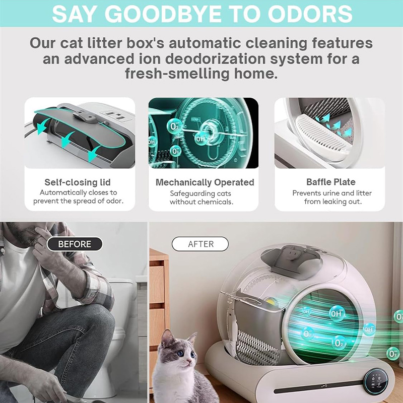 Automatic Smart Cat Litter Box Sifting Litter Box With High Sides Cat Toilet Travel Litter Tray For Kittens