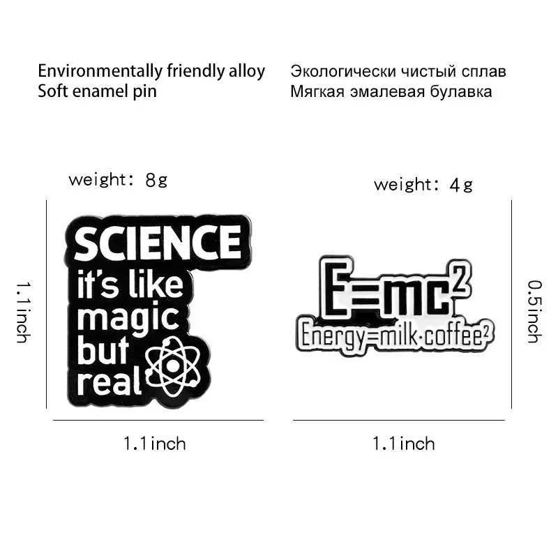 Meme Mass-energy equation Pins Milk Coffee Science Physics Relativity Chemical Magic Enamel Lapel Brooches Pin For Free ShippingX240914