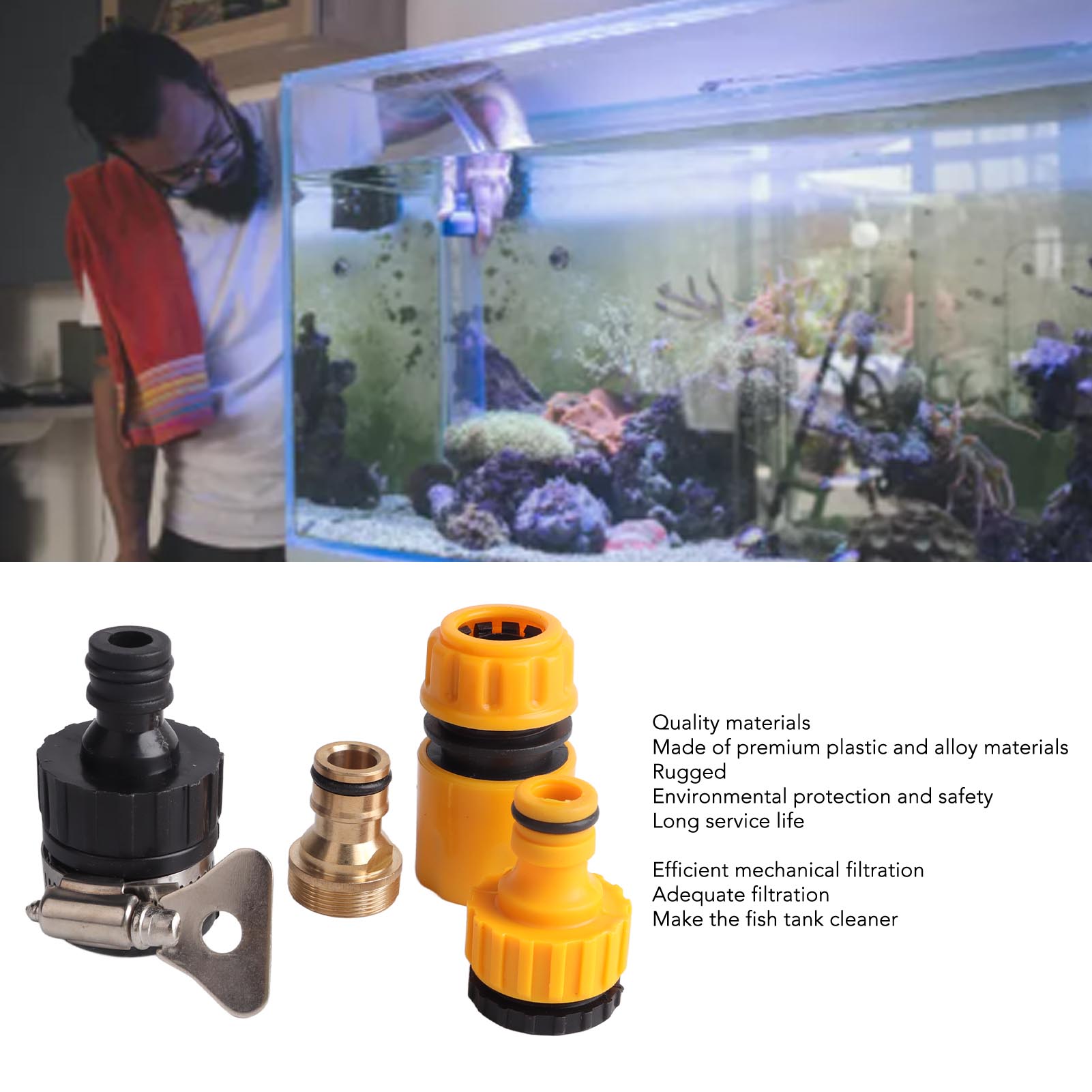 4pcs Water Changer Faucet Connectors Professional Standard Water Changer Faucet Adapter Kit For Water Changer Parts