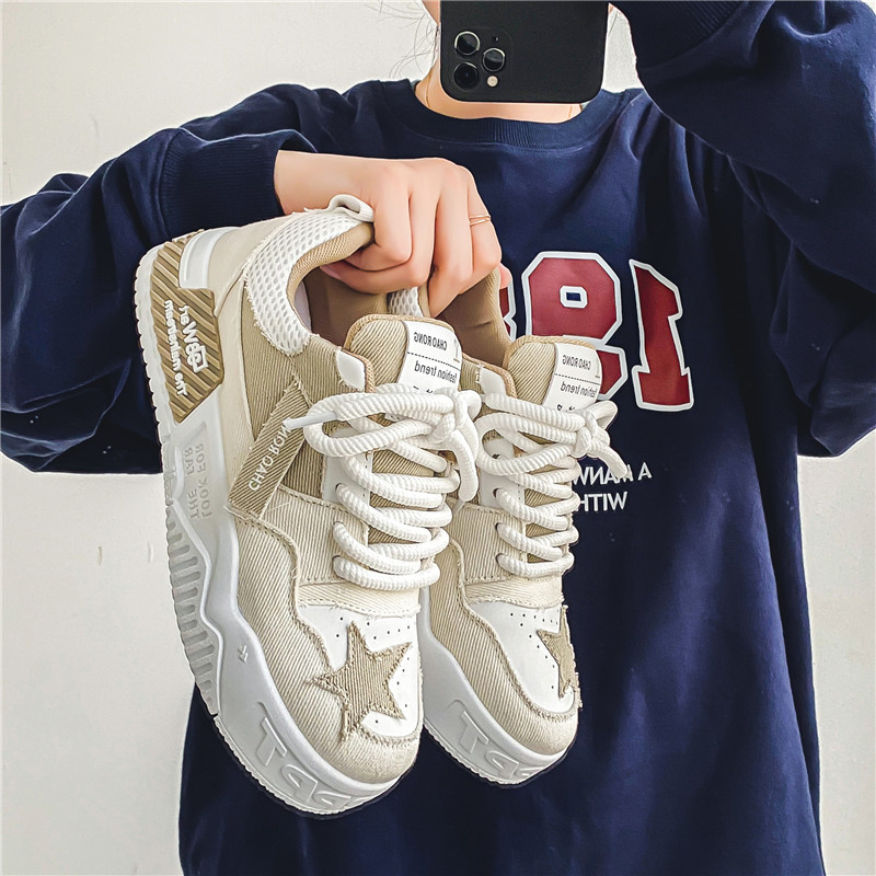 Mens Casual Sneakers Star Design Comfotable Chunky Running Sport Shoes for Men Luxury Walking Skateboard Shoes Tenis Masculino