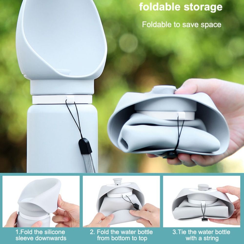 free shipping 550ml Folding Bottle Outdoor Solid Color Portable Water Dispenser Cup Silicone Walking g Pet Travel
