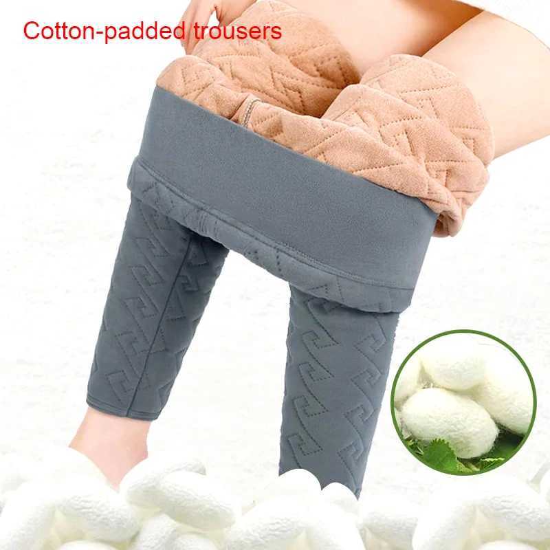 Winter Thermal Leggings Thermal Pants for Women High Waist Extra Thick Warm Slimming Bottom Pants Velvet Insulation PantsX240914