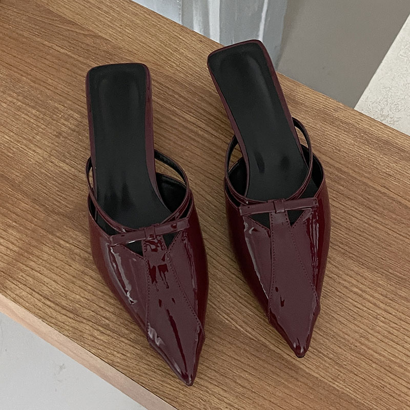 2025 new Footwear New Low Heel Pumps Shallow For Women Mules Female Butterfly-Knot Fashion Pointed Toe Ladies Heeled Shoes Slides 994f ed