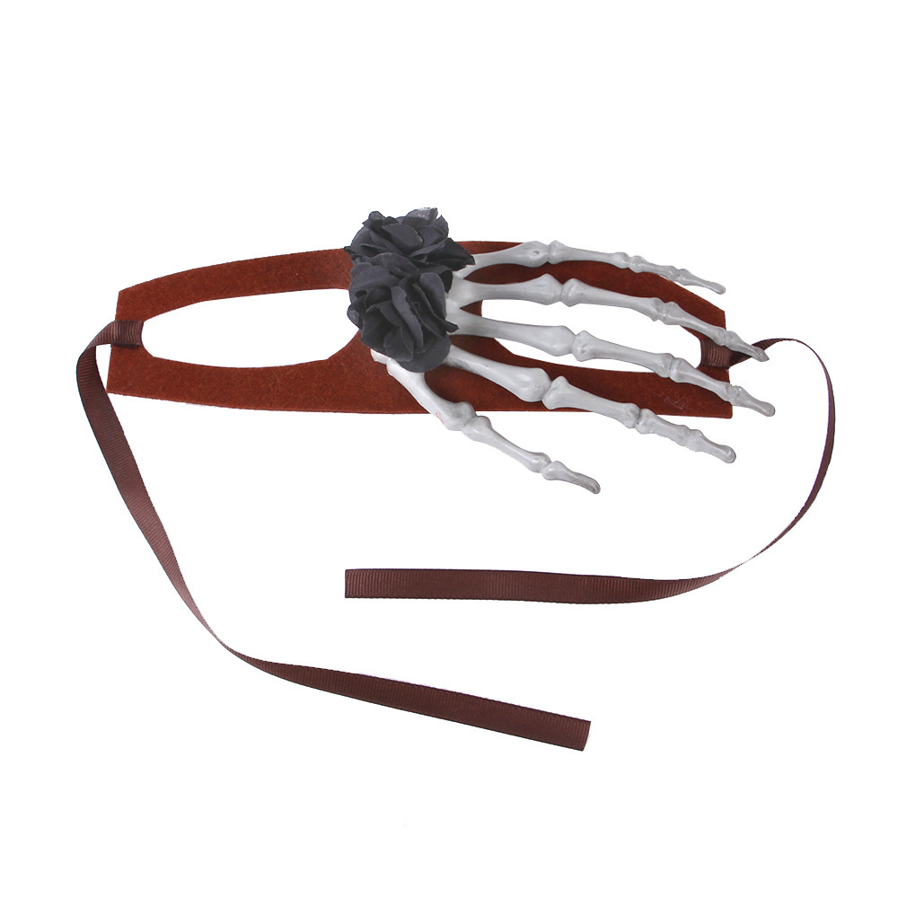 Halloween Pet Headdress Bone Hand Funny Flower Cat and Dog Decoration Teddy Cat Dress Up Daily Funny Headgear Supplies for Cats