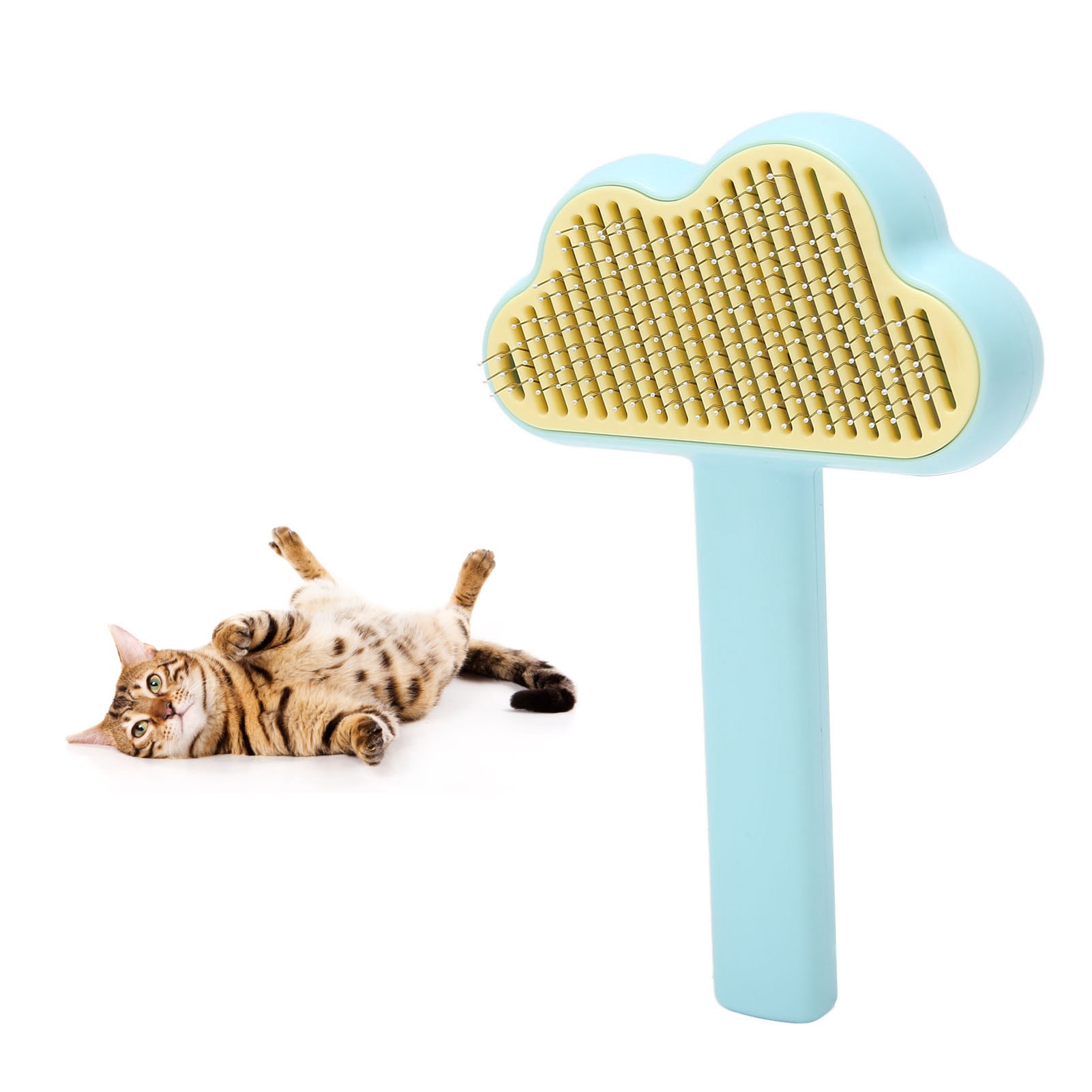 Cat Grooming Brush Self Cleaning Hair Removal Pet Shedding Brush For Long And Short Haired Dogs Cats