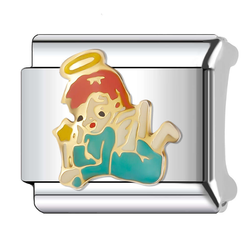 New Women's Gift Girl Bead Italian Charms Links Bangle Beads Fit 9mm Stainless Steel Bracelet Making DIY For Women Fashion Jewelry