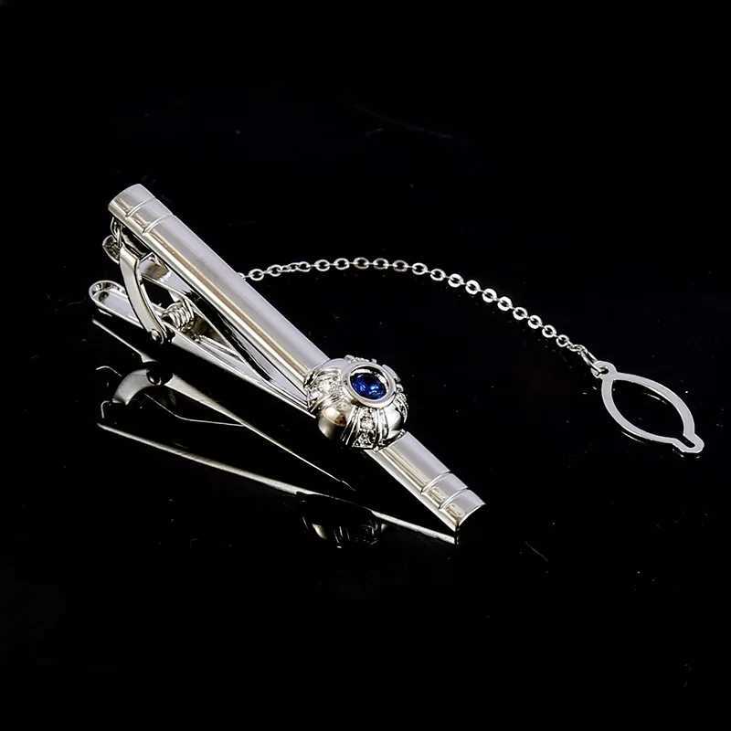 Mens luxury boutique crystal onyx tie clip high-grade business suit tie buckle pin men and women zirconia tie clipX240914