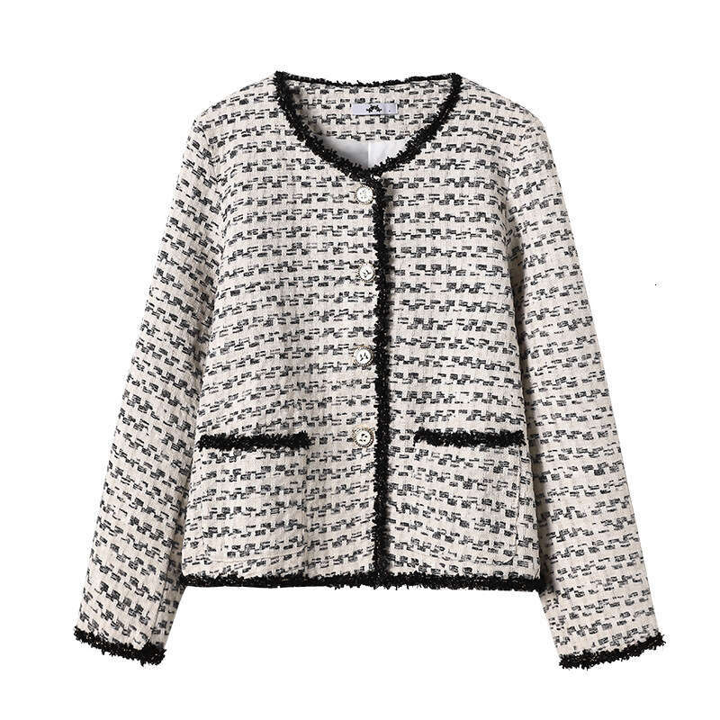 150Kg Plus Size Women's Bust 160 Autumn Loose Small Fragrant Jacket Long-Sleeved Temperament Coat 4Xl 5Xl 6Xl 7Xl 8Xl 9Xl 10Xl