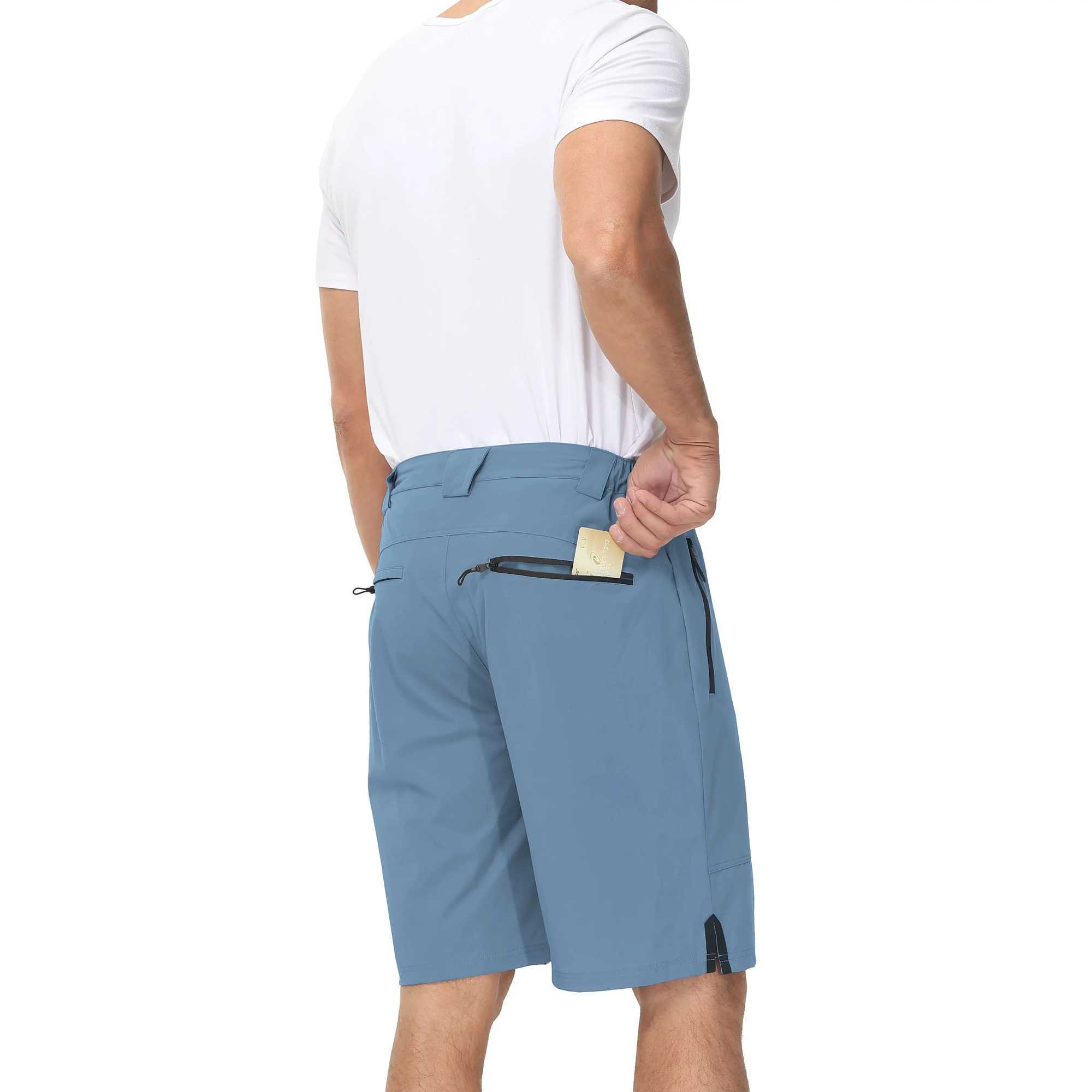 Mens Casual Outdoor Hiking Shorts Quick Drying Lightweight Sports Work Shorts with Zipper Y240914