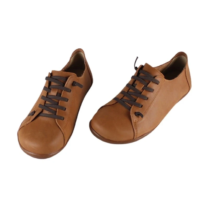 Cowhide Foreign Trade Large Size Handmade Women's Shoes Farmer's Shoes Retro Nostalgic Outdoor Leather Flat Shoes