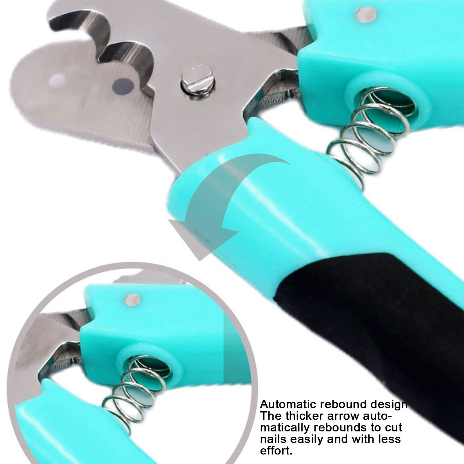 Pet Nail Clippers with Double Round Holes, Stainless Steel Blades, Ergonomic Pet Claw Trimmer for Cats and Dogs, Kittens
