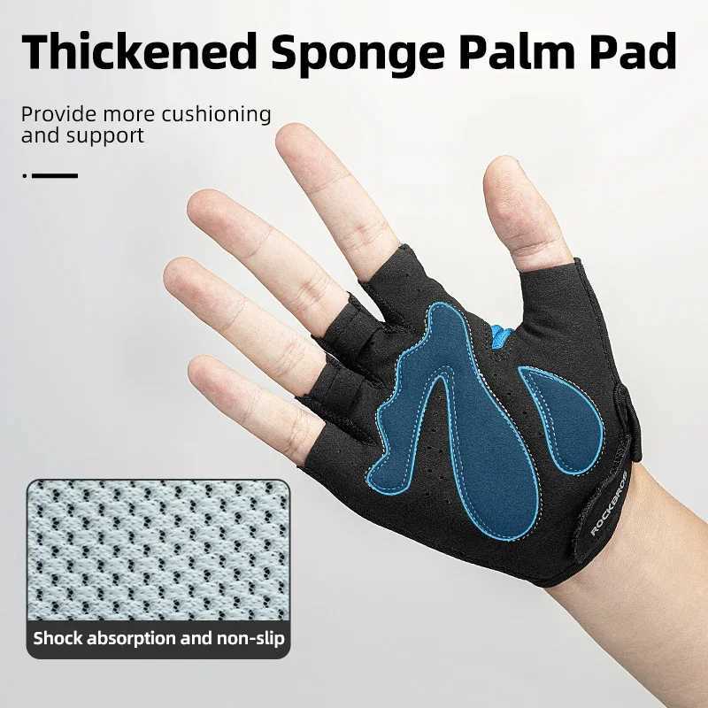 ROCKBROS Cycling Gloves Half Finger Sport Gloves Breathable Summer MTB Mountain Outdoor Fitness Mittens Bicycle Glove Equipment Y240914