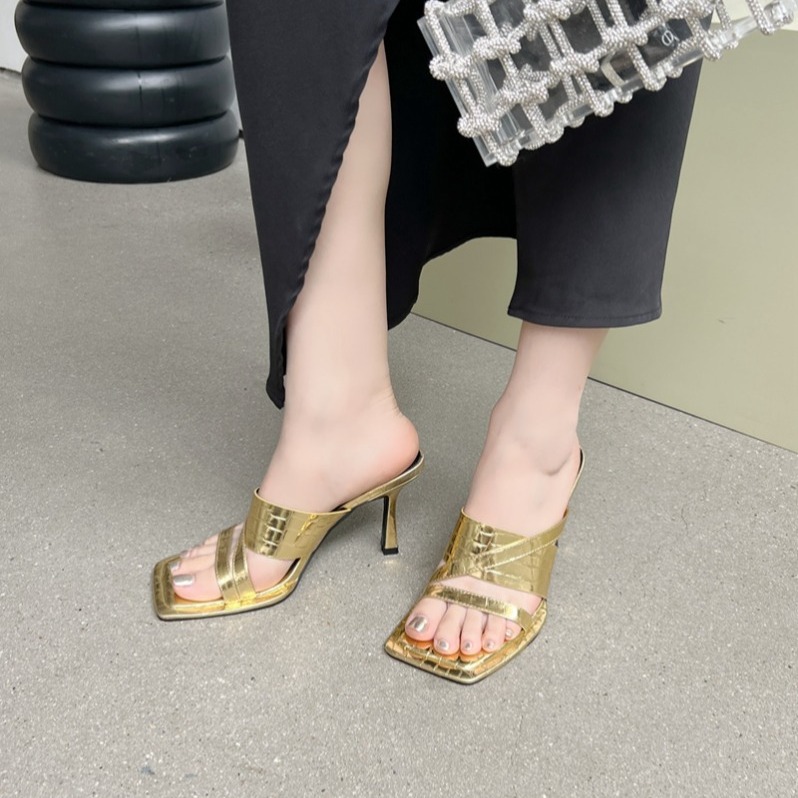 2025 new Toe Open Roman Sandals Summer Strappy Heels Black Shoes for Women Shallow Mouth All-Match Peep Square Gladiator Cat Beige 30e1