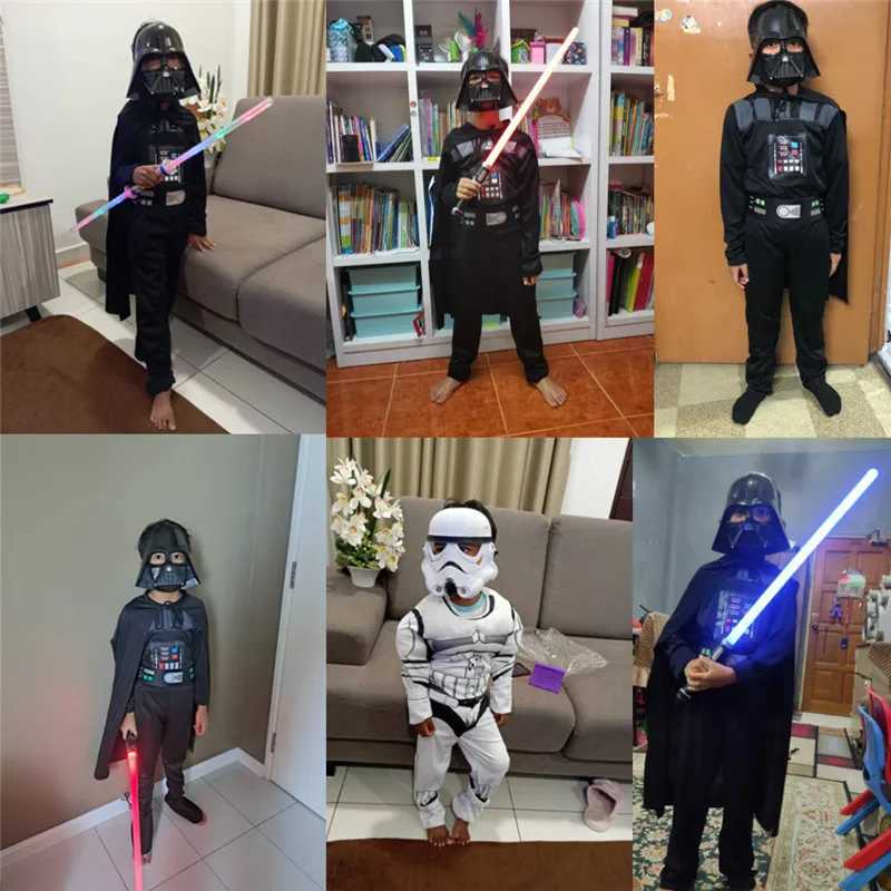 Halloween Childrens Darth Vader Costume Force AWakening Childrens Super Luxury Stormtrooper Costume Send Gloves Mask W240914