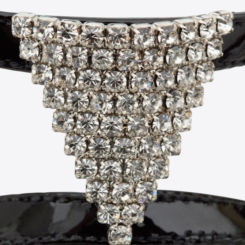2024 Summer New High Heel Rhinestone Sandals Sexy Fashion Show One Line Buckle Strap European American Women's Shoes Size 34-43