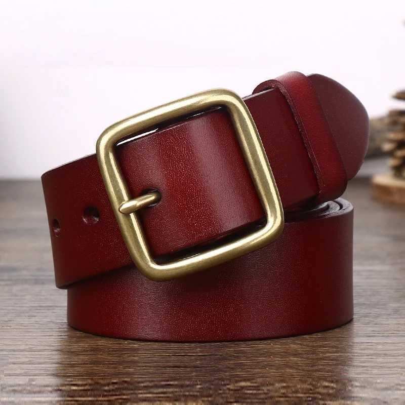 3.8cm Red Genuine Leather Belts For Mens Designer High Quality Cowboy Natural Dress Luxury Belt Lumbar Mans Studded BeltX240914