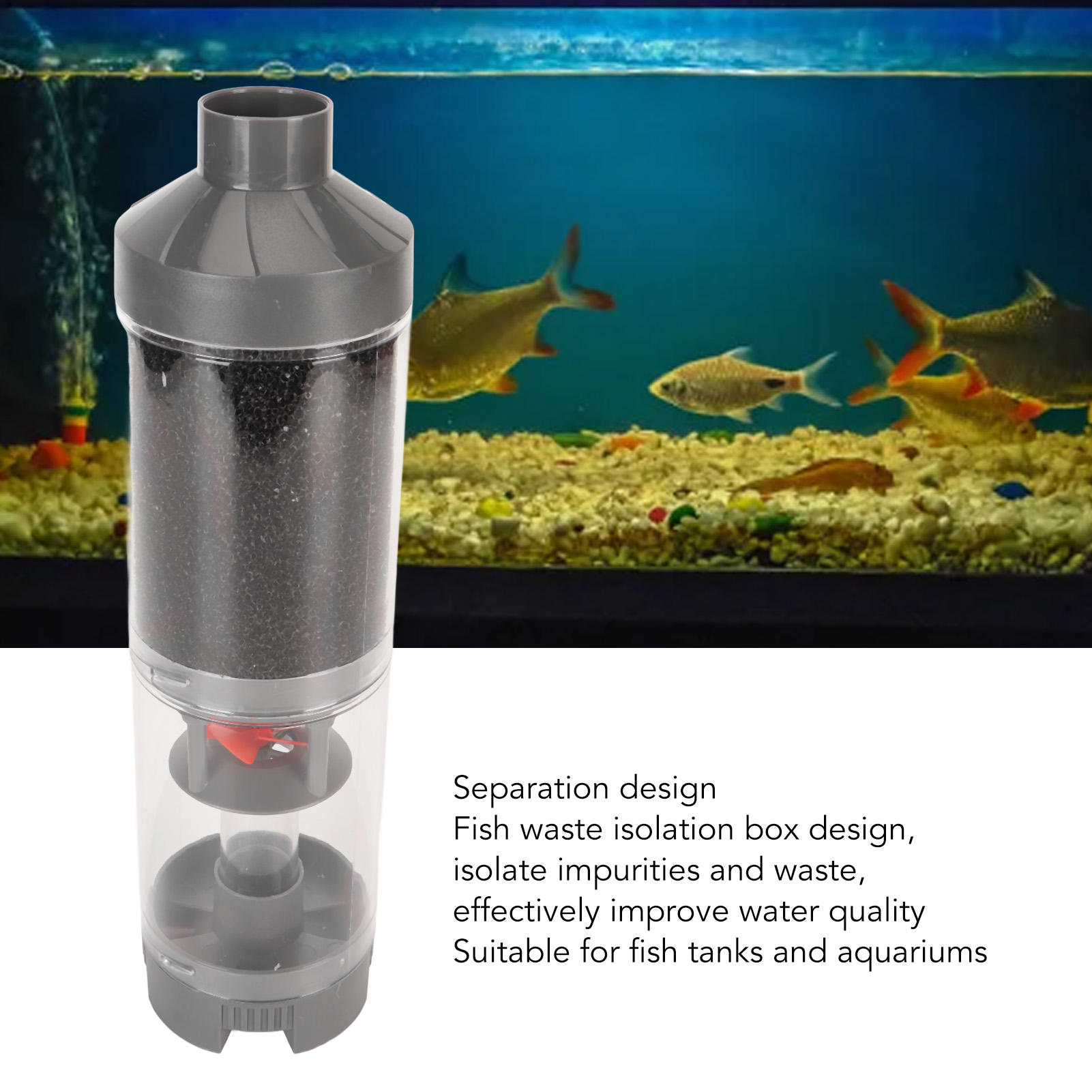 Aquarium Filter with Replaceable Filter Cotton, Strong Suction, Low Noise, Submersible Internal Fish Tank Filter