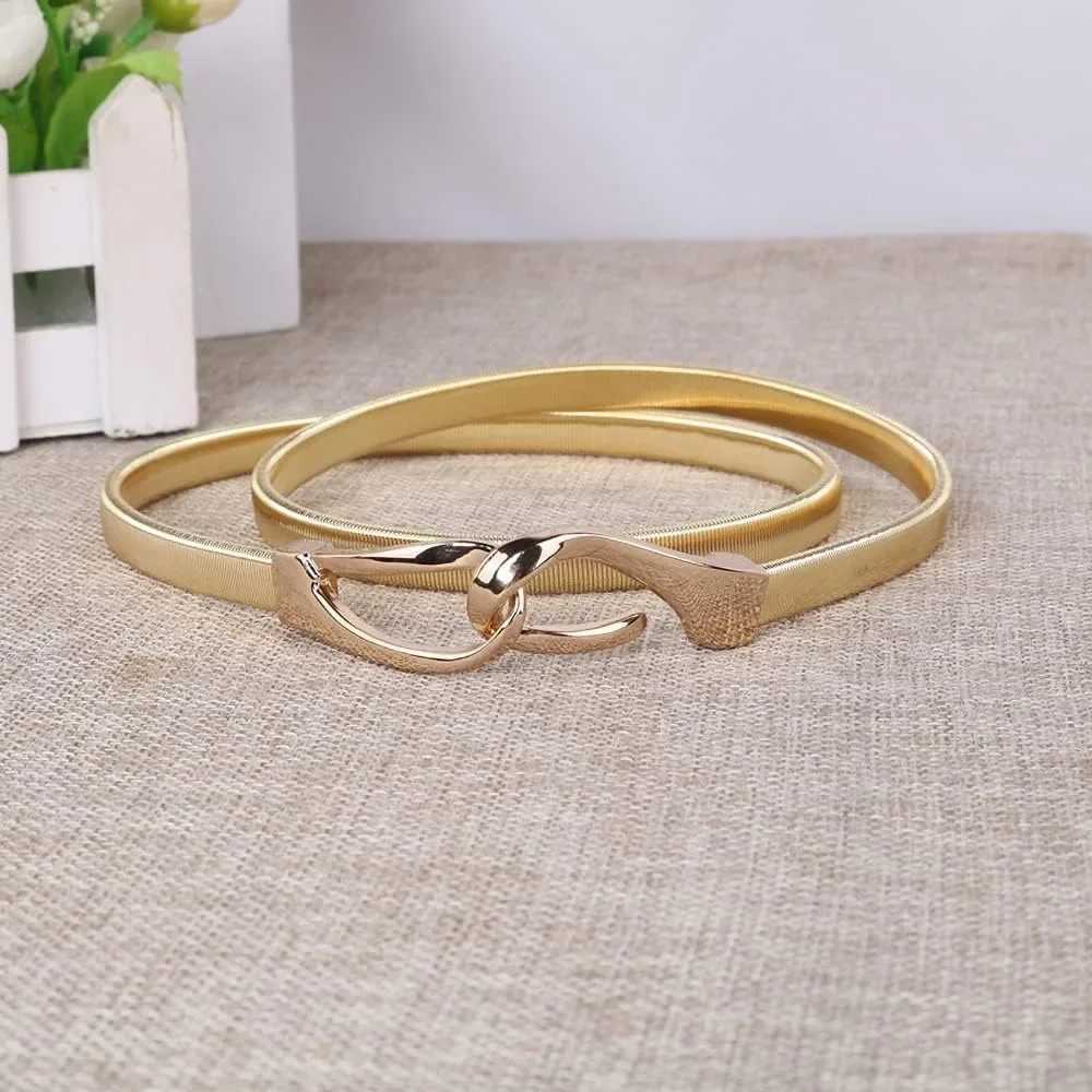 Womens Full-Metal Simple Elastic Stretch Hook Waist Belt for DressX240914