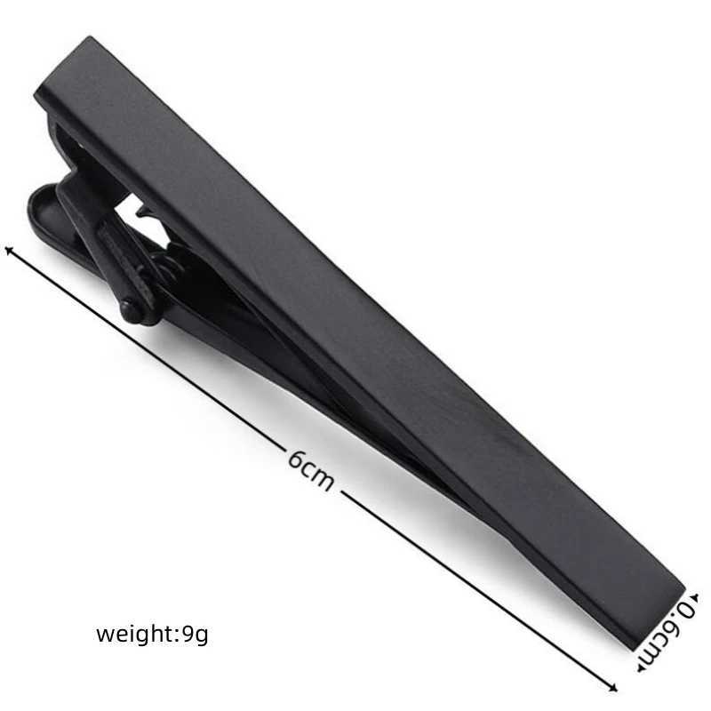 High quality mens and womens tie clips classic metal Black glossy surface clips business suit accessories jewelry giftsX240914