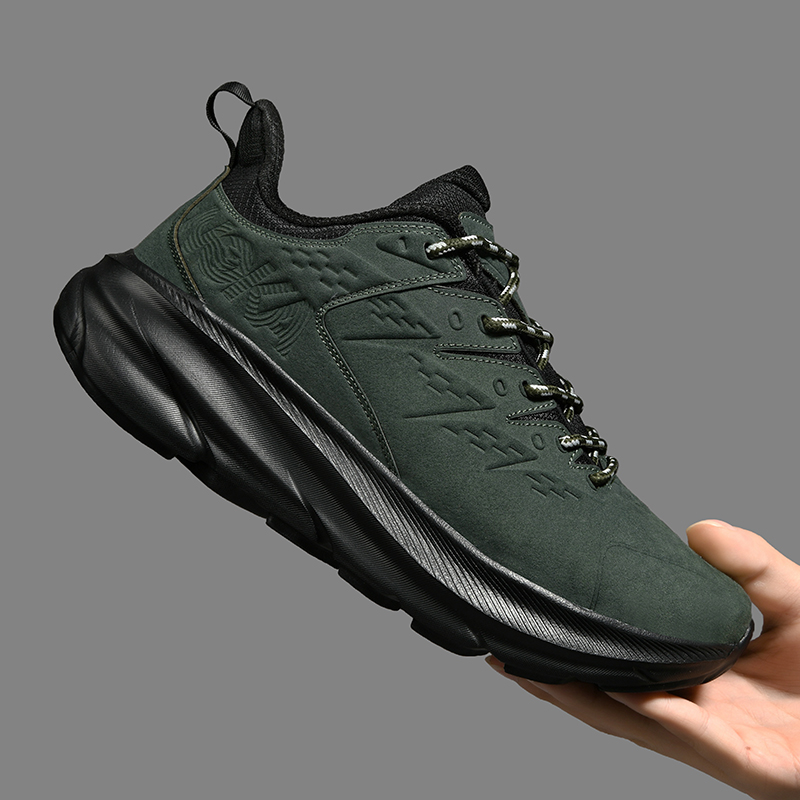 Nubuck Leather Anti-Skid Running Shoes for Men, Casual Footwear, Gym Shoes, Sports Footwear, Jogging, Walking, Tennis, New, 2024