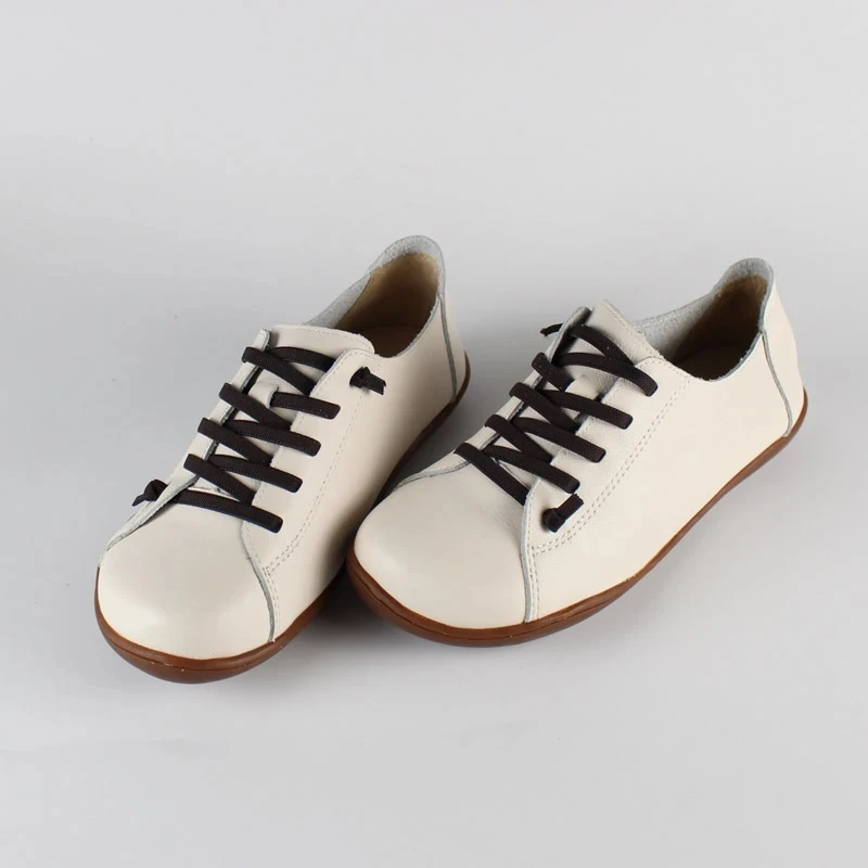 Cowhide Foreign Trade Large Size Handmade Women's Shoes Farmer's Shoes Retro Nostalgic Outdoor Leather Flat Shoes