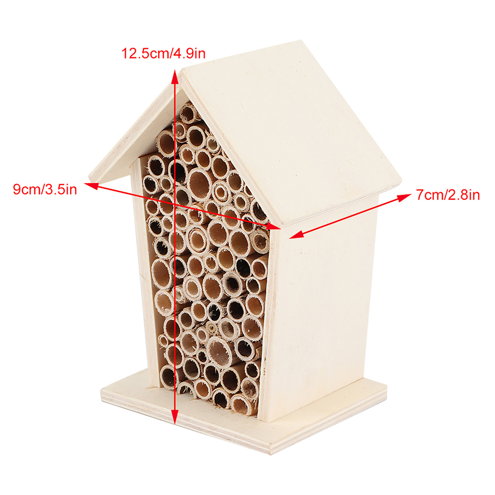 Wooden Insect Bee House, Wood Shelter, Nesting Box for Outdoor Garden Decoration