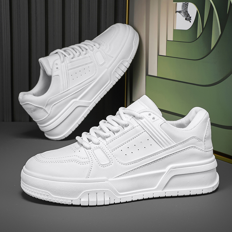 Fashion Versatile White Men Sport Shoes Platform Thick Sole Casual Sneakers Breathable Lightweight Running Shoes Tennis Shoes
