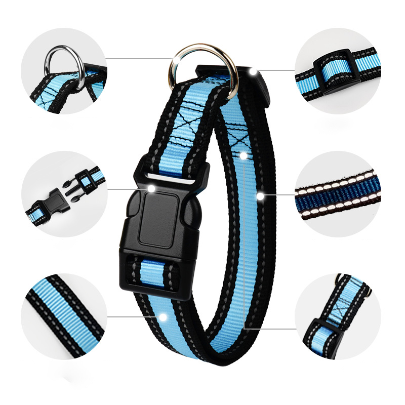 Reflective Dog Collar Medium Large Dog Adjustable Nylon Pet Collar Golden Retriever Dog Collars for Dog and Cat Pet Accessories