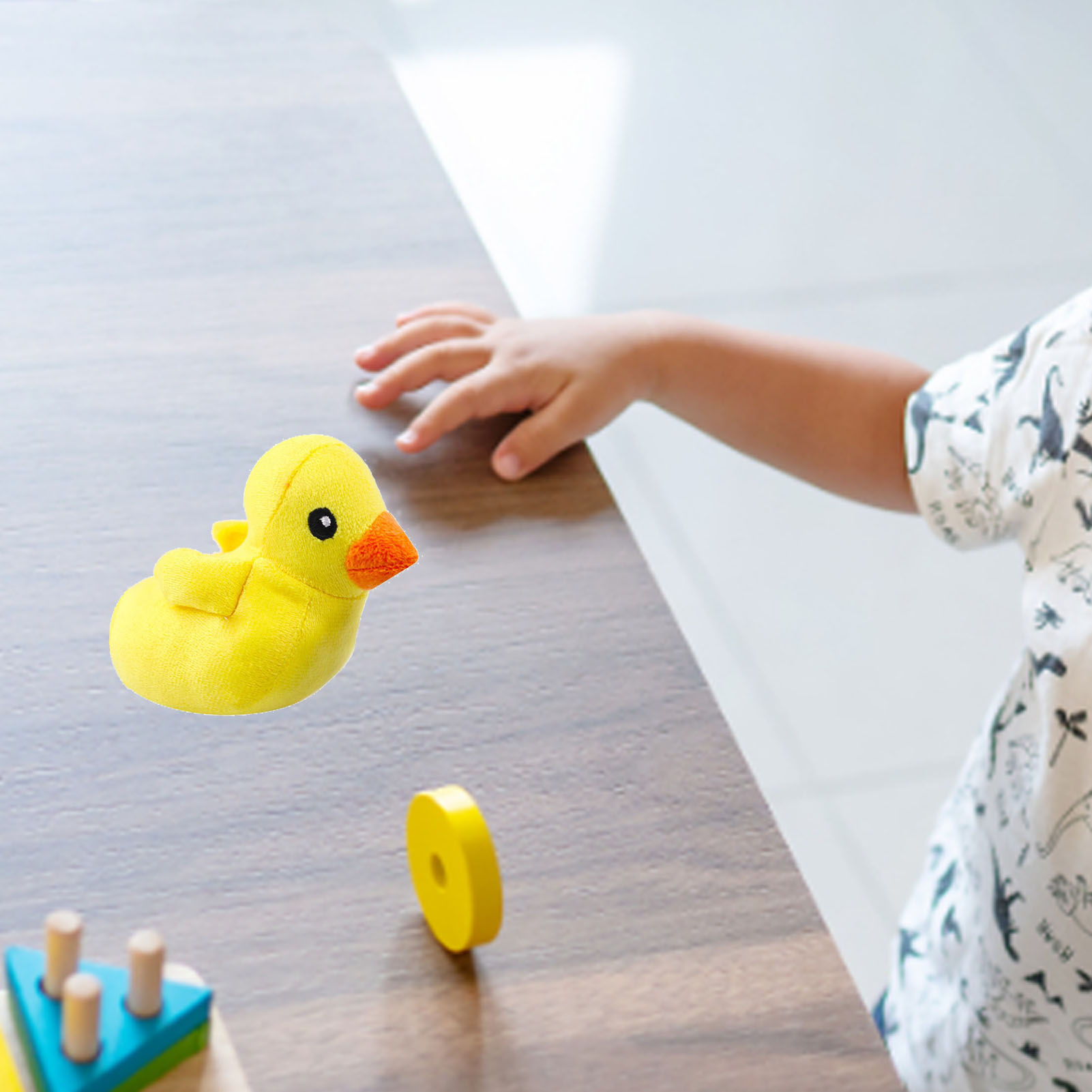 Squeaky Plush Dog Toy Little Yellow Duck Shaped Bite Resistant Teeth Grinding Relieve Boredom Interactive Puppy Chew Toy