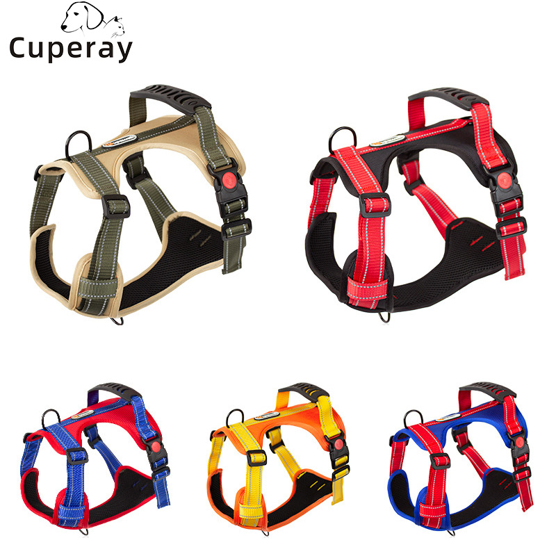 Dog Harness for Medium Large Dogs Adjustable Reflective Pet Vest Harnesses for Small Dogs Front Clip Harness Easy Control Handle