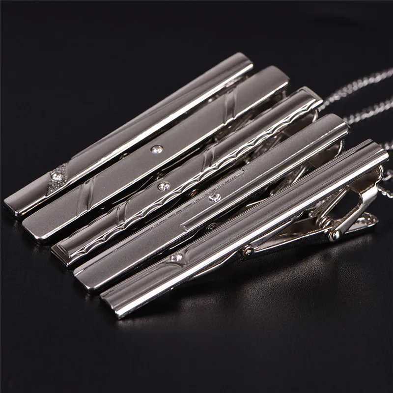 New Metal Tie Clip For Men Wedding Necktie Tie Clasp Clip Gentleman Ties Bar Crystal Tie Pin For Mens Accessories JewelryX240914