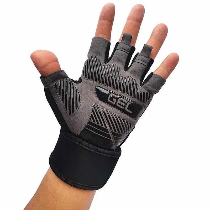 Half Finger Bodybuilding Gym Gloves Weightlifting Dumbbell Training Anti-Slip Fitness Gloves Crossfit Workout Exercise For Man Y240914