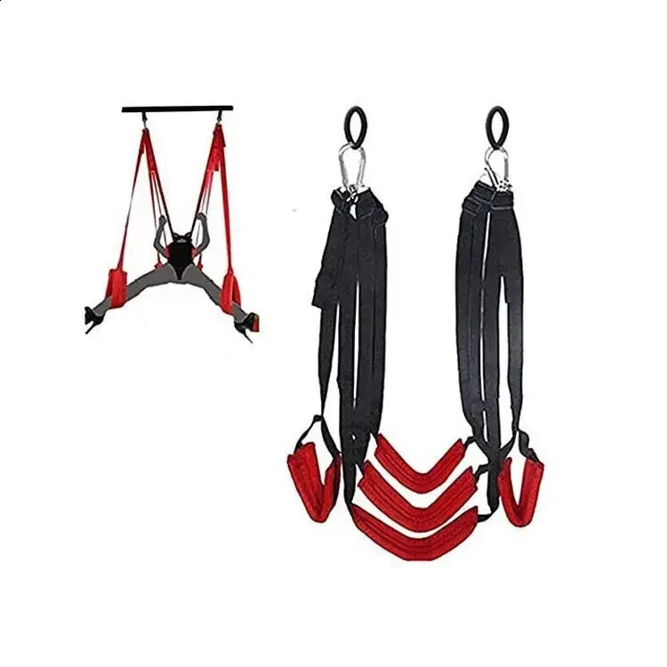 Upgraded Sex Swing Sex Furniture Fetish Bandage Adult game Soft Seat And Leg Pad Hanging Erotic Swing Sex Toys for Couples Flirt 240904