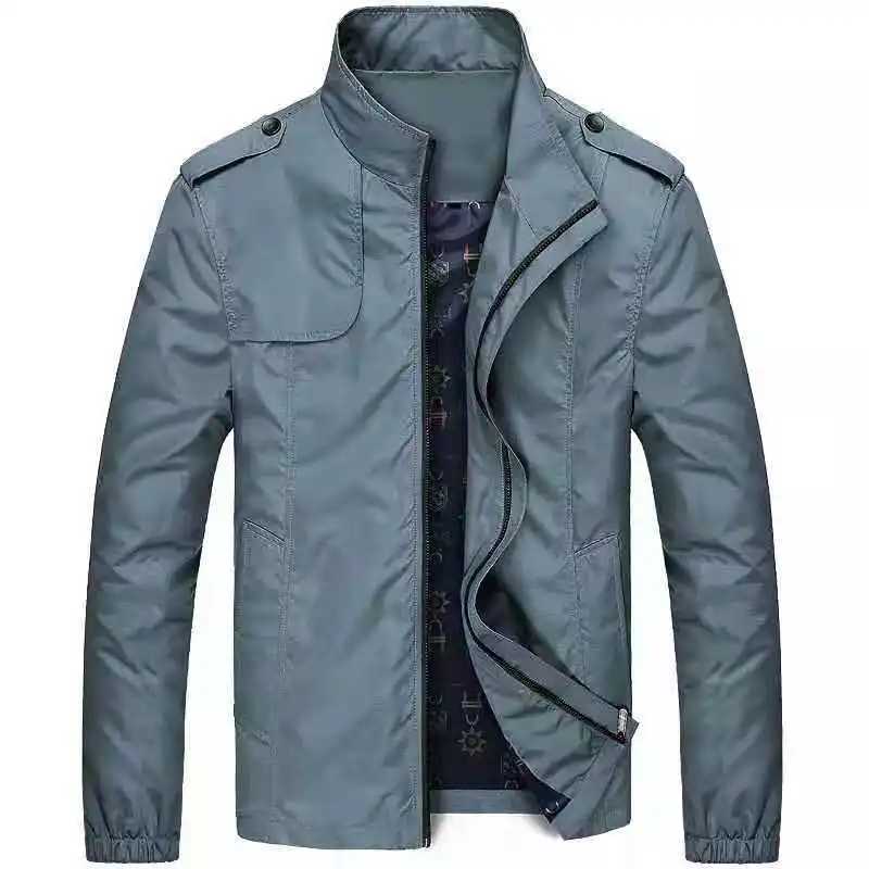 Mens casual windproof jacket spring and summer new trend outdoor clothing vertical slim military flight jacket W240914
