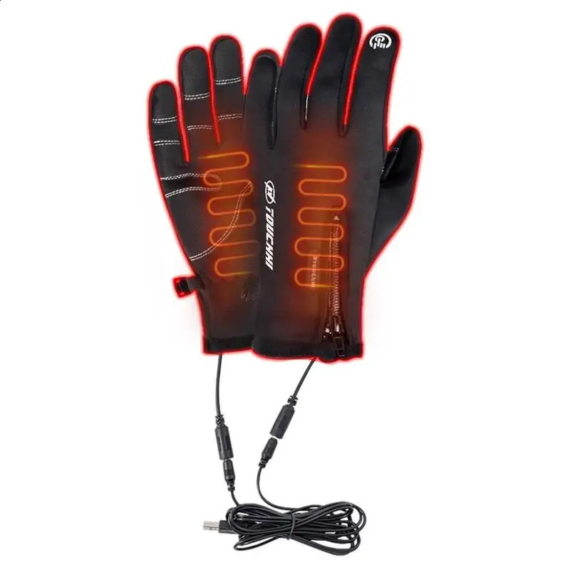 Mens and Womens Winter Gloves Touch Screen USB Gloves Bicycle Ski Board Camping Hiking Ski Motorcycle Gloves M/L/XL 240914