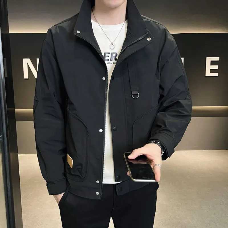 New Year and Autumn Fashion Trends Street Stand up Collar Work Clothes Large Pocket Casual Style Mens Jacket Coat W240914