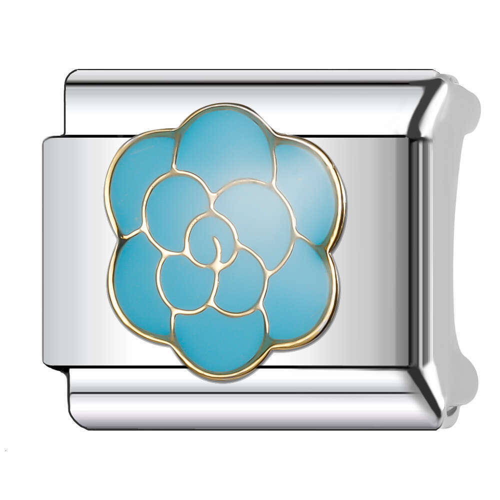 New Women's Gift blue heart Bead Italian Charms Links Bangle Beads Fit 9mm Stainless Steel Bracelet Making DIY For Women Fashion Jewelry