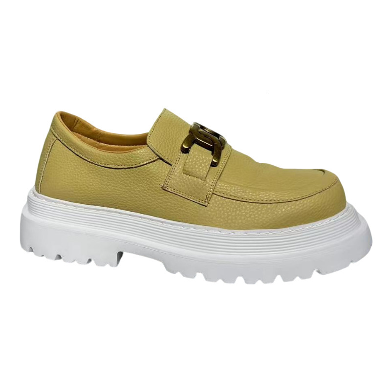 Ddmybear Fashionable Height Increasing One Foot 2024 New Business White Versatile Sponge Cake Thick Soled Board Shoes Men's Loafers Chinese Brand