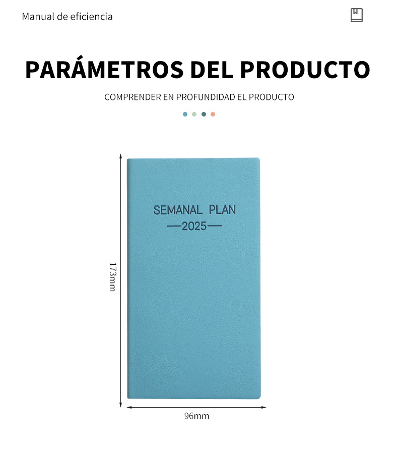 Morandi color scheme 2025 A6 Spanish calendar book portable pocket plan book daily plan notebook