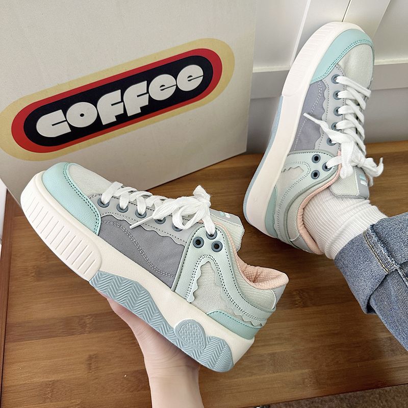 Cute 2023 Round Toe Women Sneakers Blue New Platform Comfortable Students Fashion Mens Shoes Vulcanized Lace-Up atillas Mujer 5ead