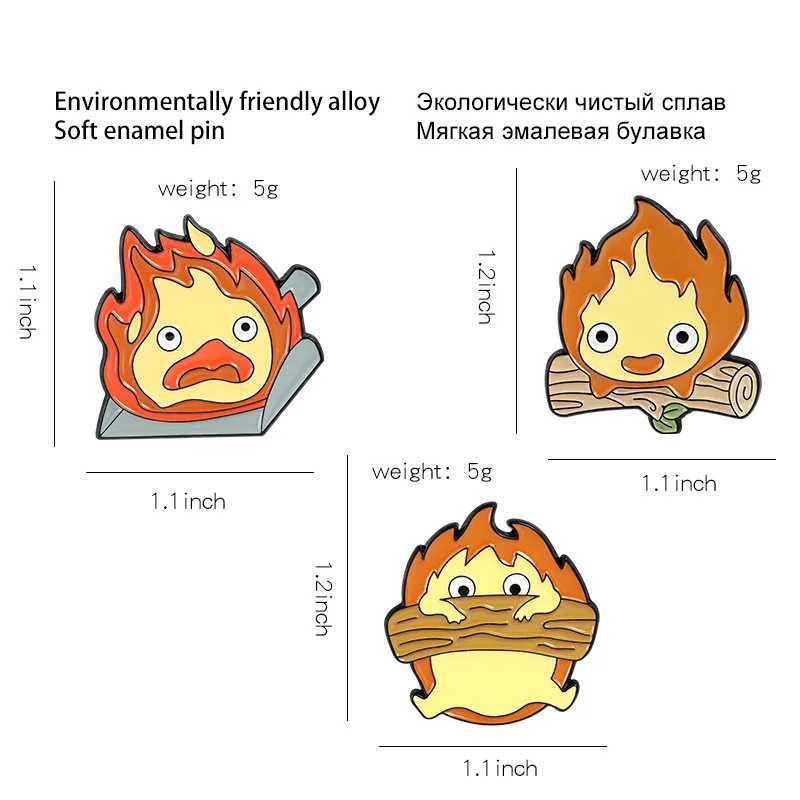 Animated character flame Enamel Pin Anime Cute Lapel Pins Brooch bags Jeans Badges Brooches for Clothing Badges decorationX240914