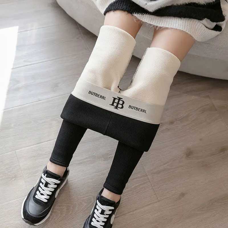 Womens Winter Korea Style Leggings Slimming Thermal Pants Tight Grey Skinny Thick Warm High Waist Leggings for Women with FleeceX240914