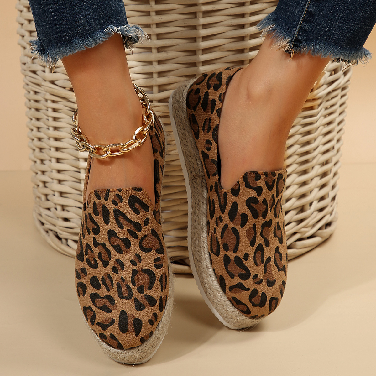 New Woman Flat Chaussures Femme Zapatos De Mujer Women's Platform Casual Shoes Solid Color Breathable Wedge Espadrilles