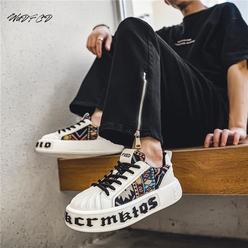 Mens Casual Sneakers Designer White Fashion Microfiber Leather Mesh Breathable Height Increased Flat Platform Board Shoes a5d3 db14