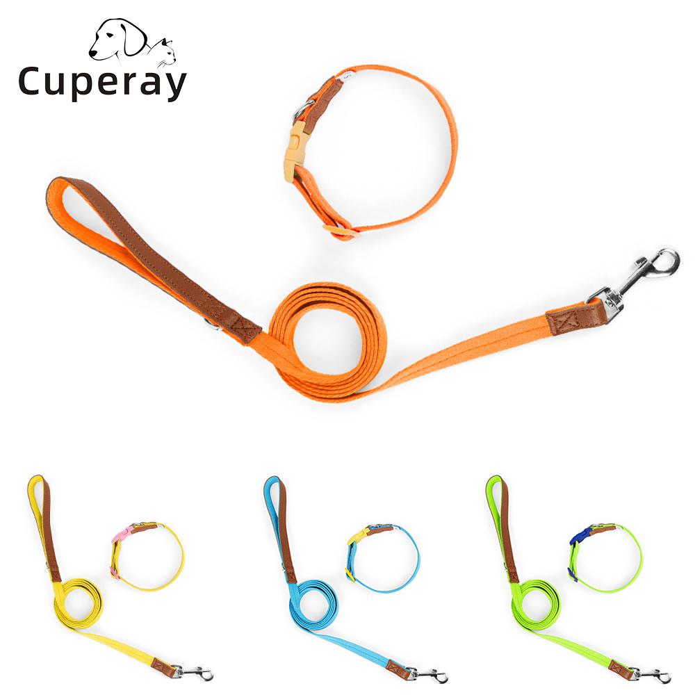 Small & Medium Dog Collar and Leash Set,anti-breakaway Adjustable Pet Collar with Matching Leashes,for Training of Cats and Dogs